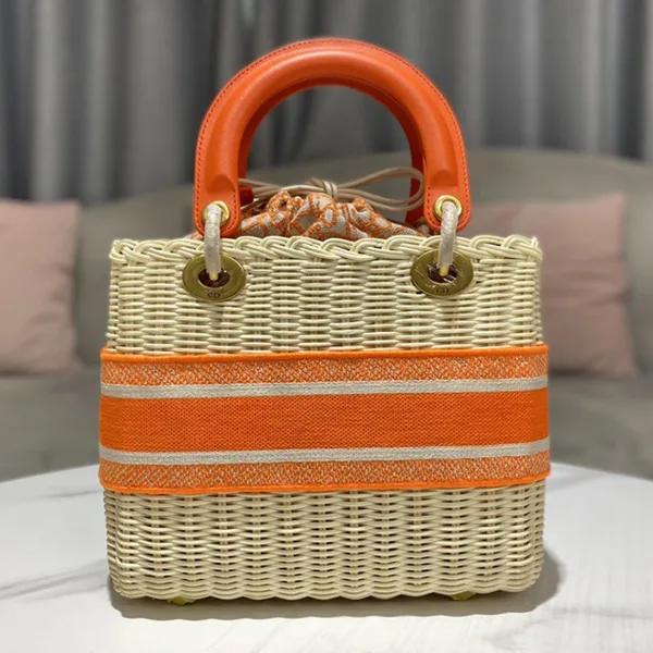 Dior Lady Wicker Bag — Orange Trim product view 2