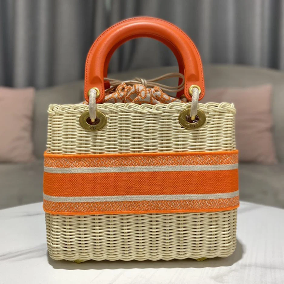 Dior Lady Wicker Bag — Orange Trim product view 2
