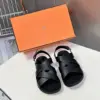 Hermès Women Black Leather Strappy Sandals — Wide Cross-Strap product view 1