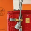 Hermès Birkin 30 Red/Liam Blue Crocodile Leather Gold Hardware. – Custom Made Bag product view 4