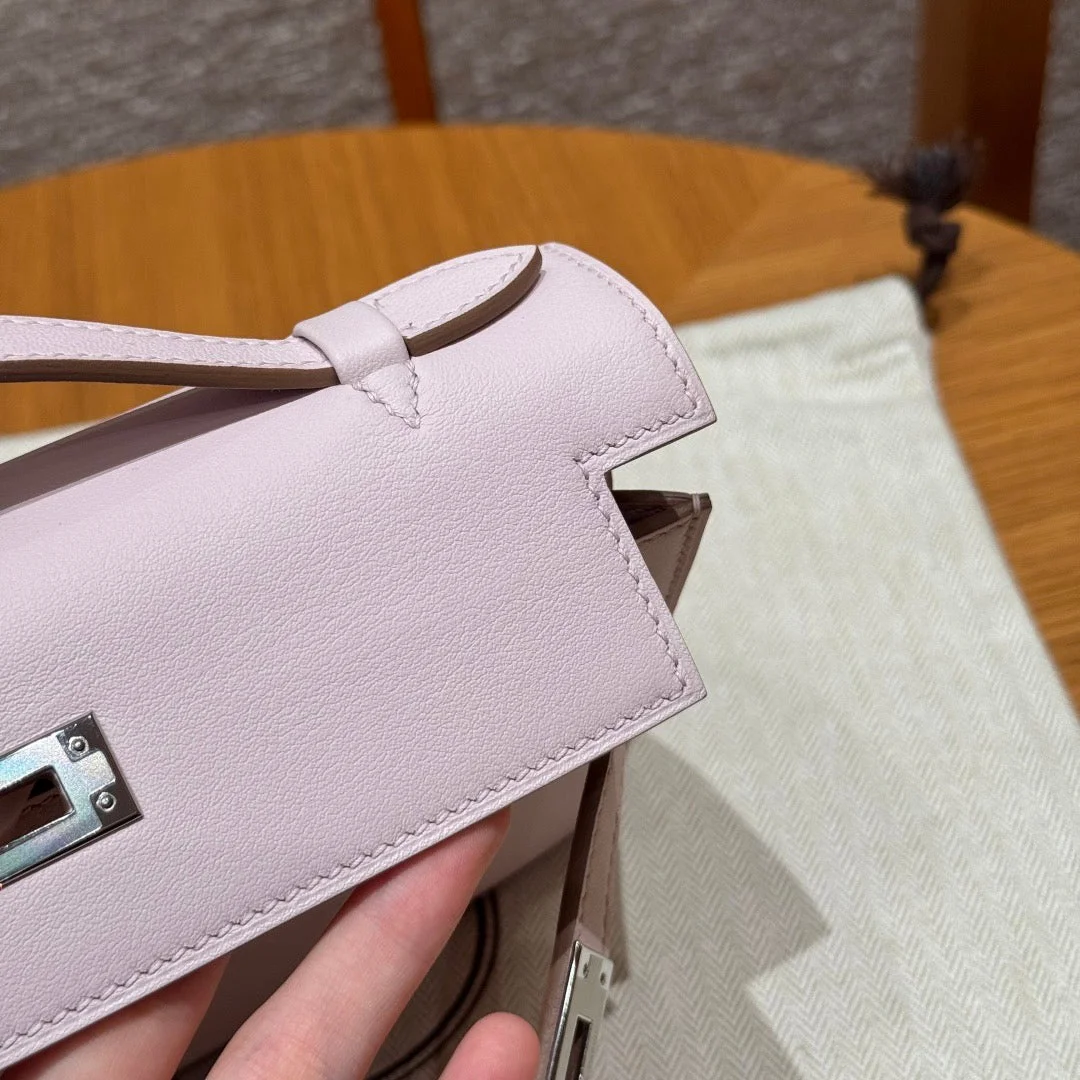 Hermès Pochette 22 In Light Pink Silver Hardware Bag product view 6