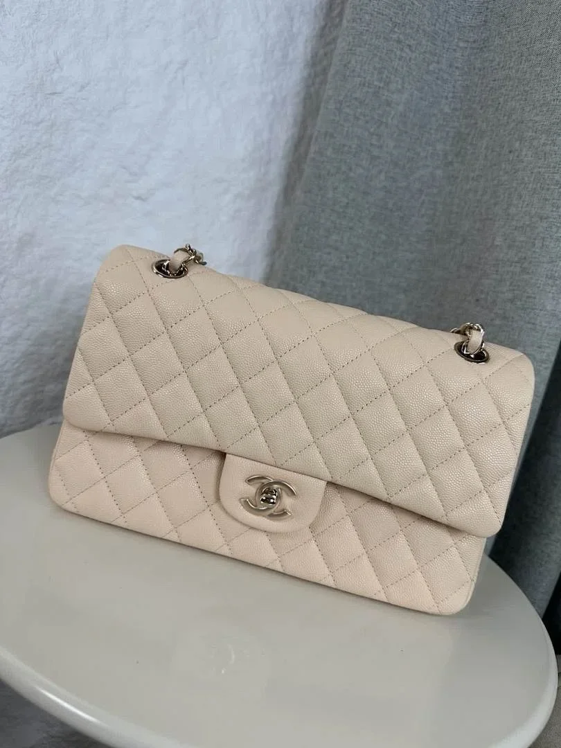 Chanel Classic Flap Medium Beige Gold Hardware Bag product view 1