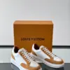 Louis Vuitton Men White Brown Suede Leather Sneakers product view 5