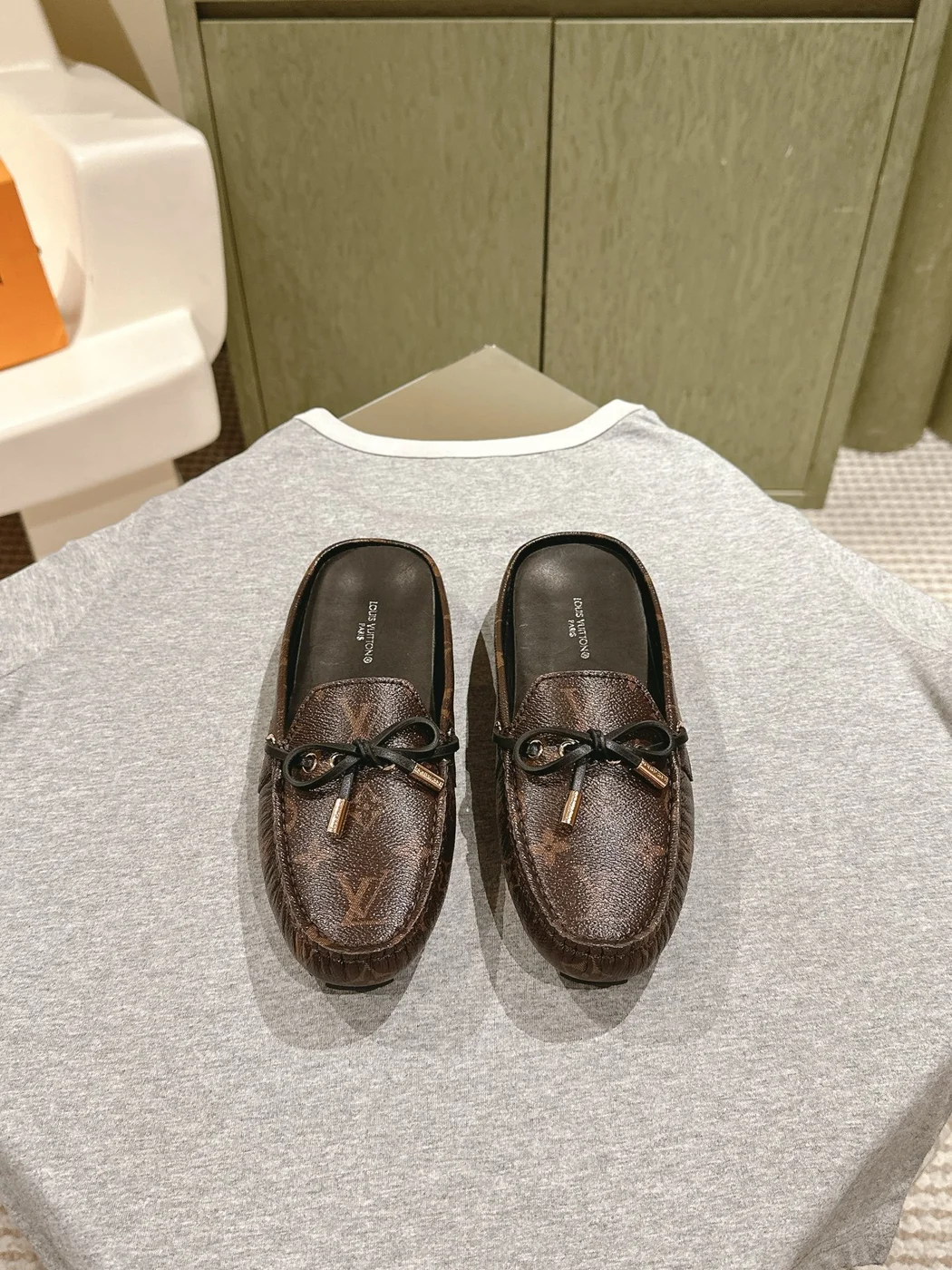 Louis Vuitton Women Brown Leather Loafers product view 1