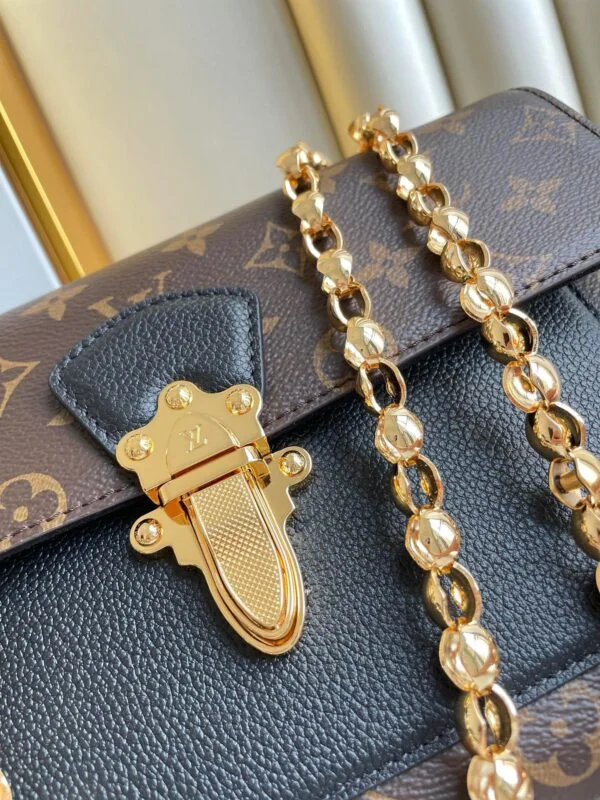 Louis Vuitton Victoire Monogram Pattern Handbags 27x20x10cm — Black Front Panel product view 7