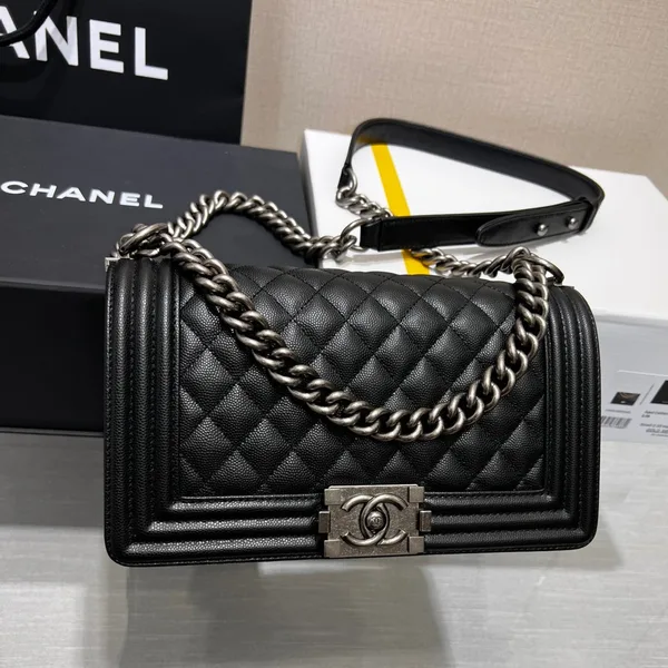 Chanel Boy Black Silver Hardware Woman’s 20 cm Bag product photo