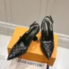 Louis Vuitton Women Black Patterned Leather Heels — Multicolor Pattern product view 5