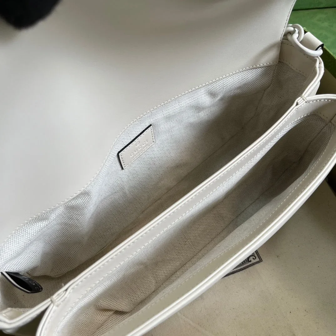 Gucci White Marmont Matelassé Shoulder Bag product view 6