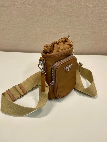 Prada Phone Bag 18 In Sepia Brown Re-Nylon product view 4