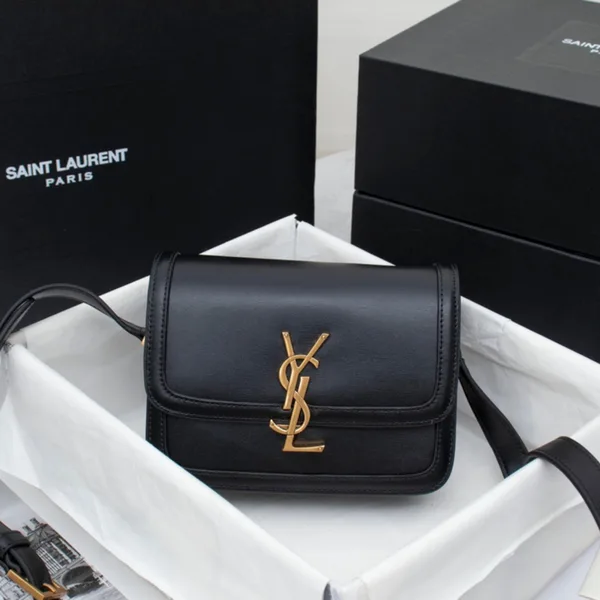 Saint Laurent Solferino Small Leather Satchel Shoulder Bag in Black product photo