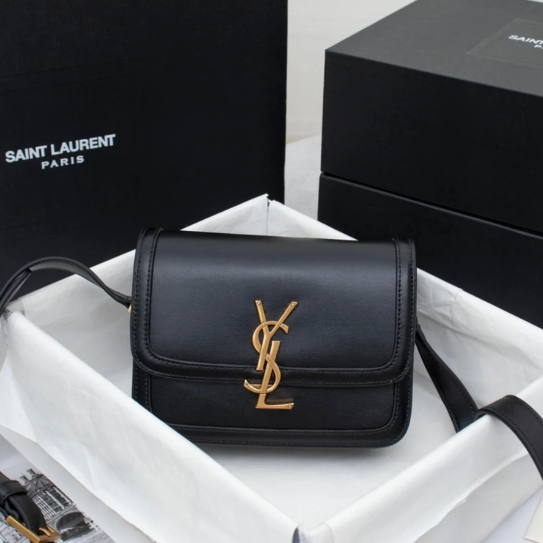 Saint Laurent Solferino Small Leather Satchel Shoulder Bag in Black product view 1