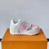 Louis Vuitton Men White Pink Leather Sneakers product view 6