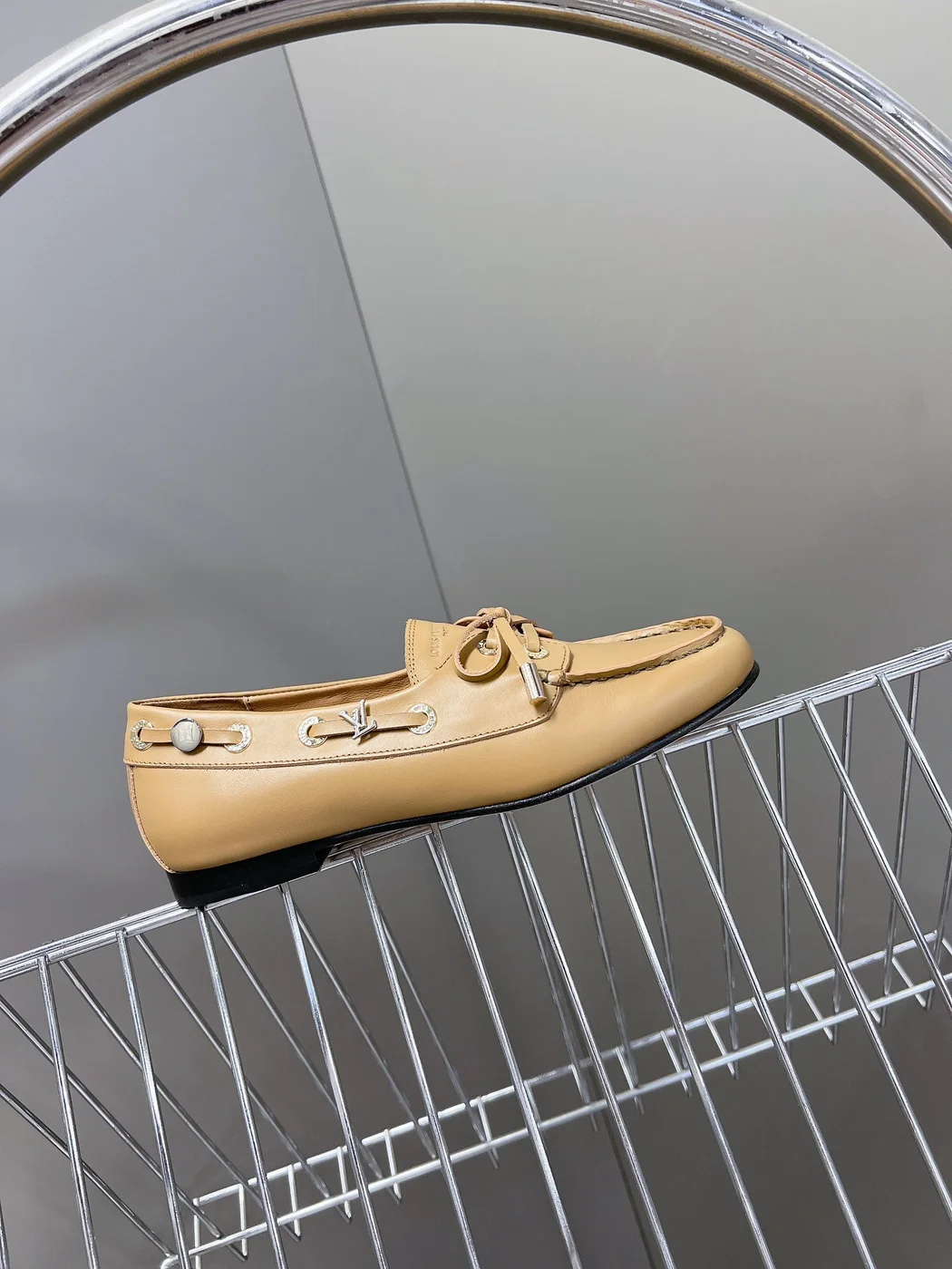 Louis Vuitton Women Beige Leather Loafers product view 6