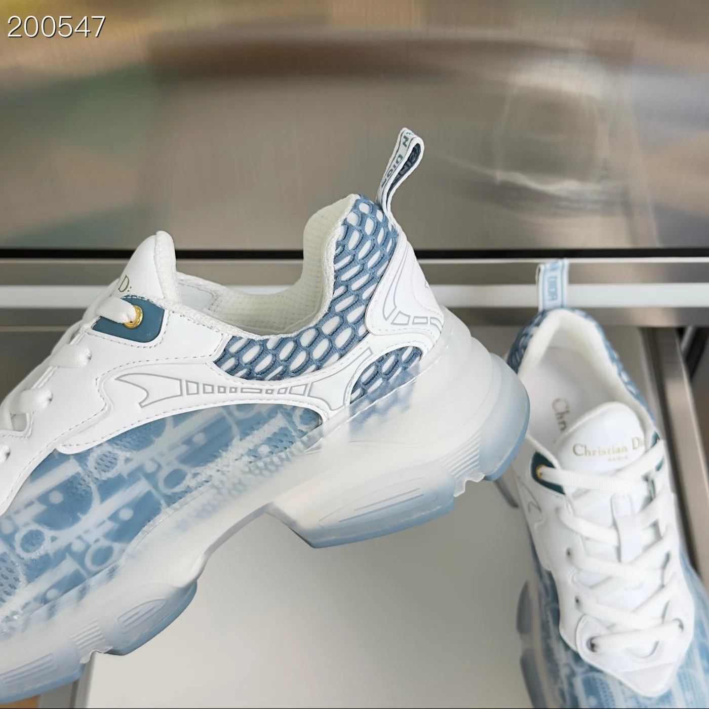 Dior Vibe sneakers in white and deep blue product view 3