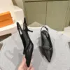 Louis Vuitton Women Black Leather Slingback Heels — Pointed-Toe Style product view 4
