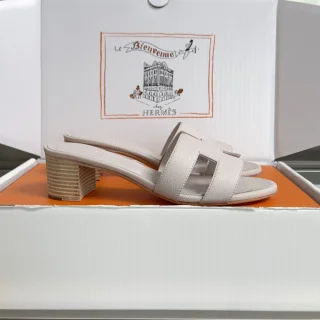 Hermès Oran Heeled Sandals — Cream with Dark Insoles product view 2