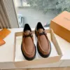 Louis Vuitton Women Brown Textured Leather Loafers product view 1