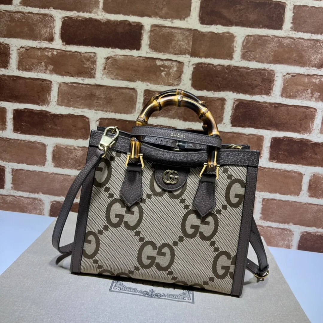 Gucci Diana Jumbo GG Tote Bag Small Camel/Ebony product view 1