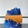 Louis Vuitton Men Blue Fabric Embellished Sneakers product view 4
