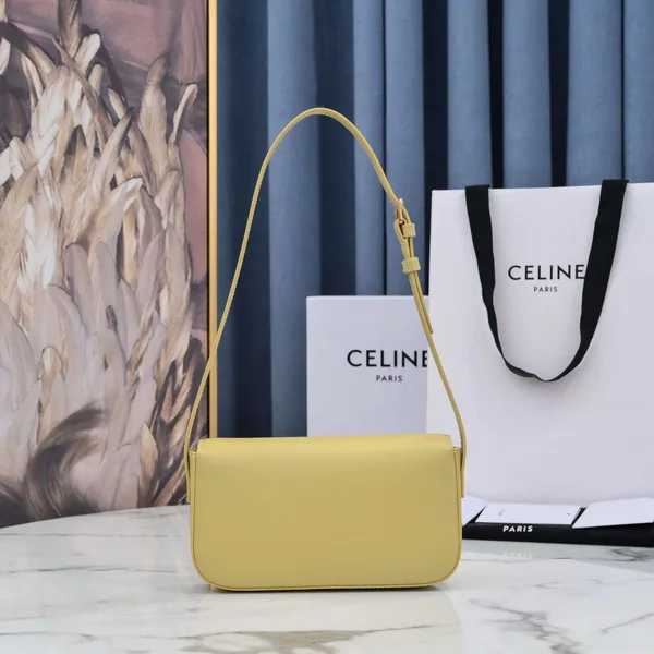 Celine Triomphe Handbag Bright Yellow Smooth Leather 20x12cm product view 3