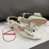 Valentino Women White Leather Bow Embellished Flats product view 3