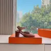 Hermès Women Brown Leather Heels — Ankle-Strap Style product view 6