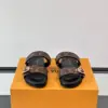 Louis Vuitton Men Brown Leather Logo Print Sandals product view 2