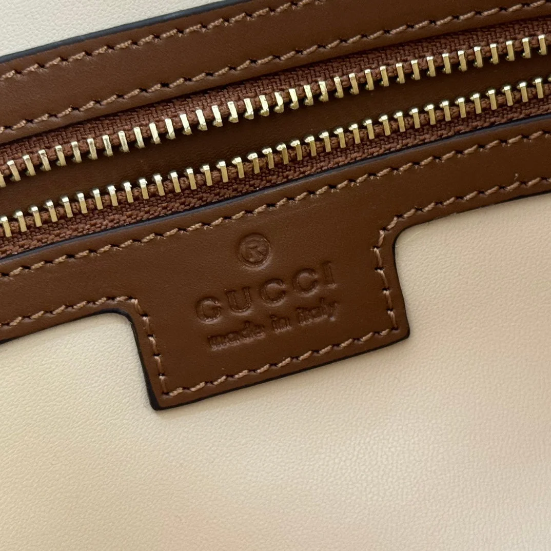 Gucci Jackie Small Shoulder Bag 27 In Tawny Brown Calfskin Gold Hardware product view 6