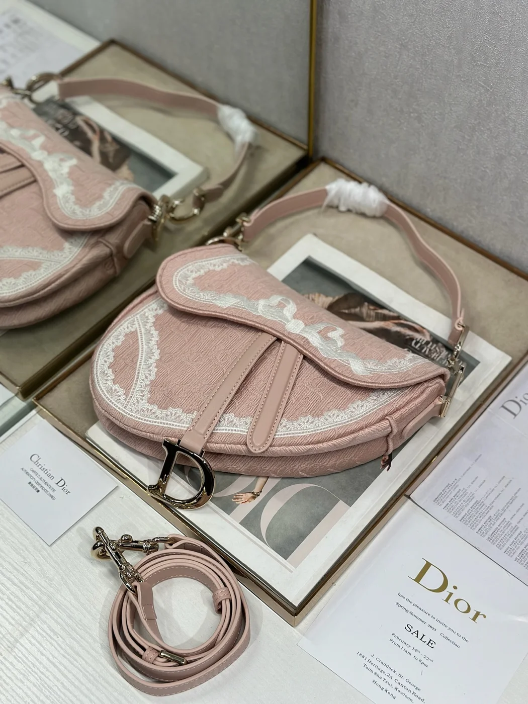 Dioramour Small Saddle Bag with Strap Soupir Pink product view 2