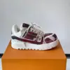 Louis Vuitton Men Burgundy Canvas White Leather Sneakers product view 6