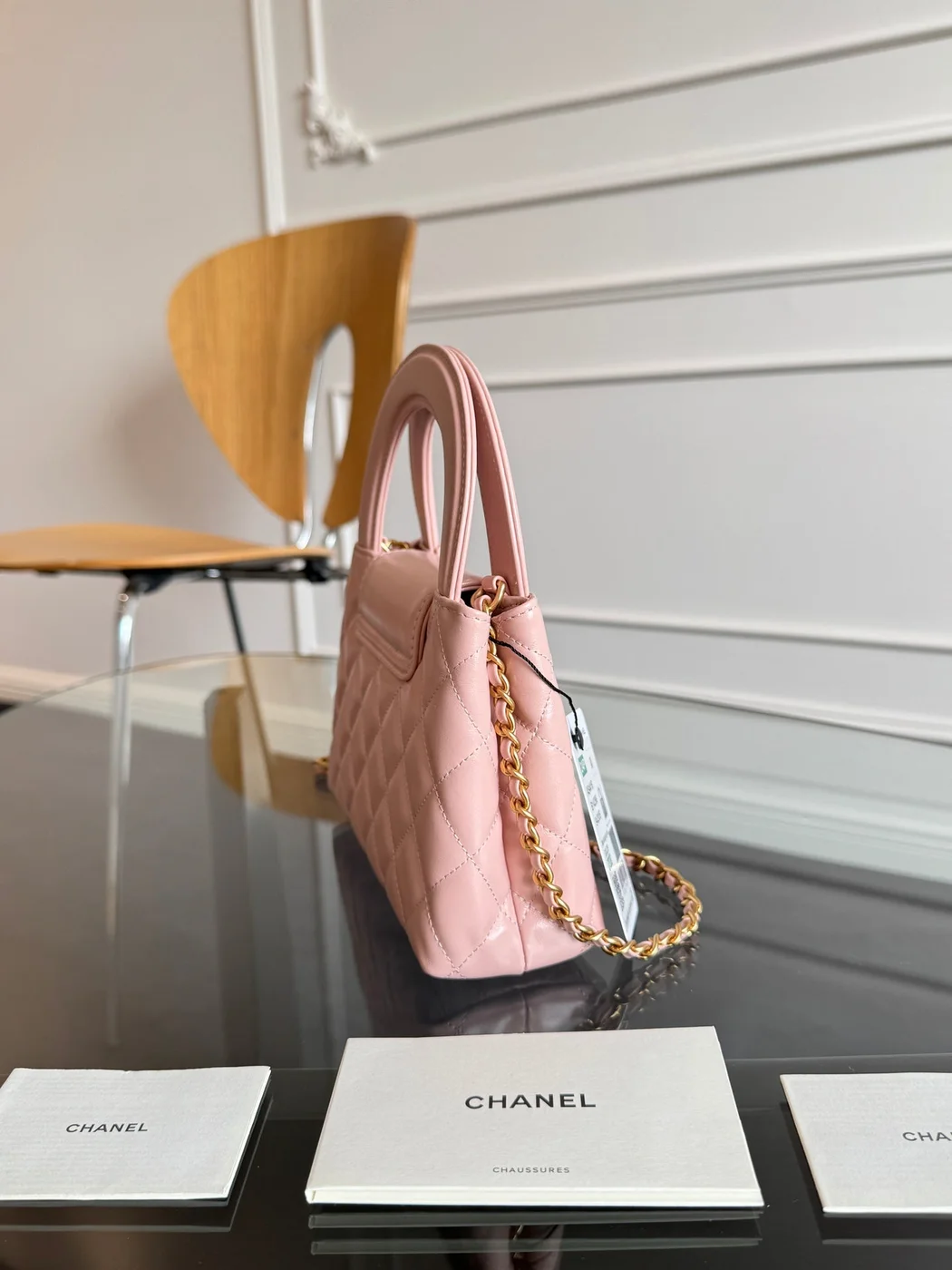 Chanel Kelly Bag 19 In Light Pink Calfskin Gold Hardware product view 7