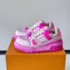 Louis Vuitton Men Leather and Mesh Sneakers — Bright Pink product view 3