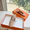 Hermès Women Beige Leather Mary Jane Flats product view 4