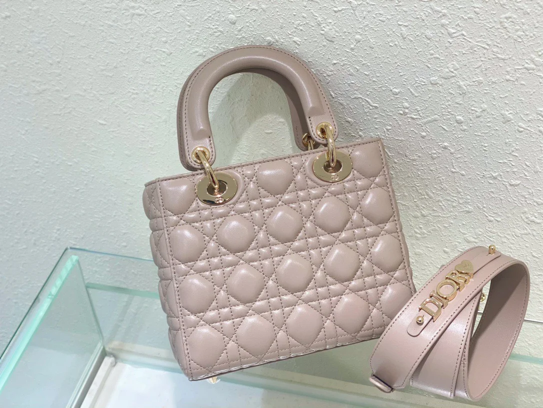 Dior Lady Light Pink Handbag 20 cm product view 2