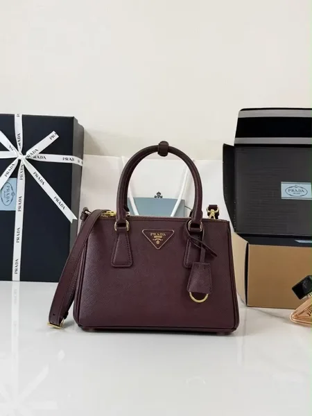 Prada Galleria small burgundy Saffiano leather Bag product photo