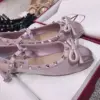 Valentino Women Pink Satin Studded Flats product view 5