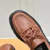 Louis Vuitton Women Brown Leather Chunky Sole Loafers product view 2