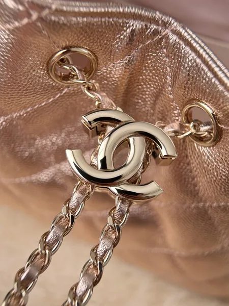 Chanel 25 Bag Mini Rose Gold Caviar Leather product view 8
