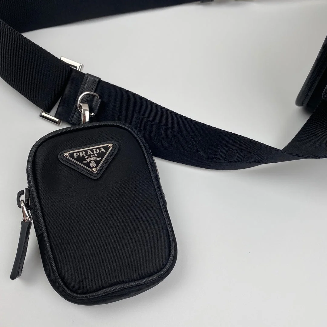 Prada Messenger Bag 22 In Black Re-Nylon product view 3