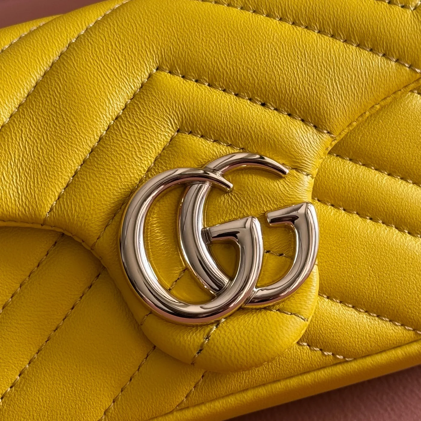 Gucci GG Marmont Bag 16 In Yellow Lambskin product view 7