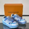 Louis Vuitton Men Light Blue Leather And Fabric Sneakers product view 5