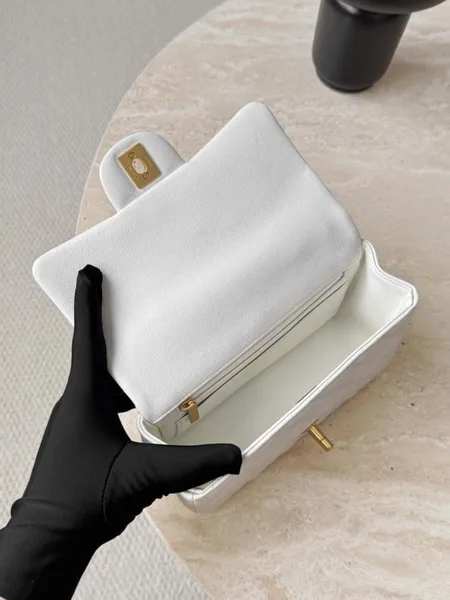 Chanel Small Classic Flap Top Handle White Bag product view 2