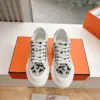 Hermès Women White Canvas Leopard Print Sneakers product view 5