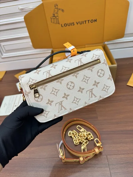 Louis Vuitton Pochette Métis East West Bag — Cream and Beige Monogram product view 5