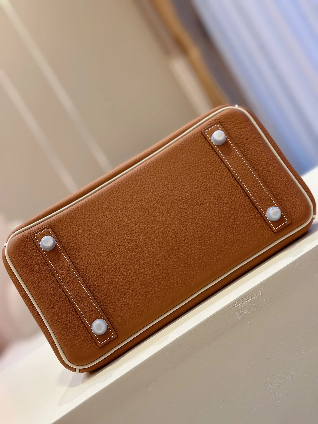 Hermès Birkin 30 Brown/Beige Customize Palladium Hardware Bag product view 6