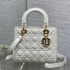 Dior Medium Lady Bag in White Gold Hardware product view 1