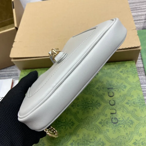 Gucci Jackie Notte Mini Bag 19 In White Calfskin Gold Hardware product view 4