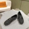Louis Vuitton Women Black White Canvas Loafers product view 4