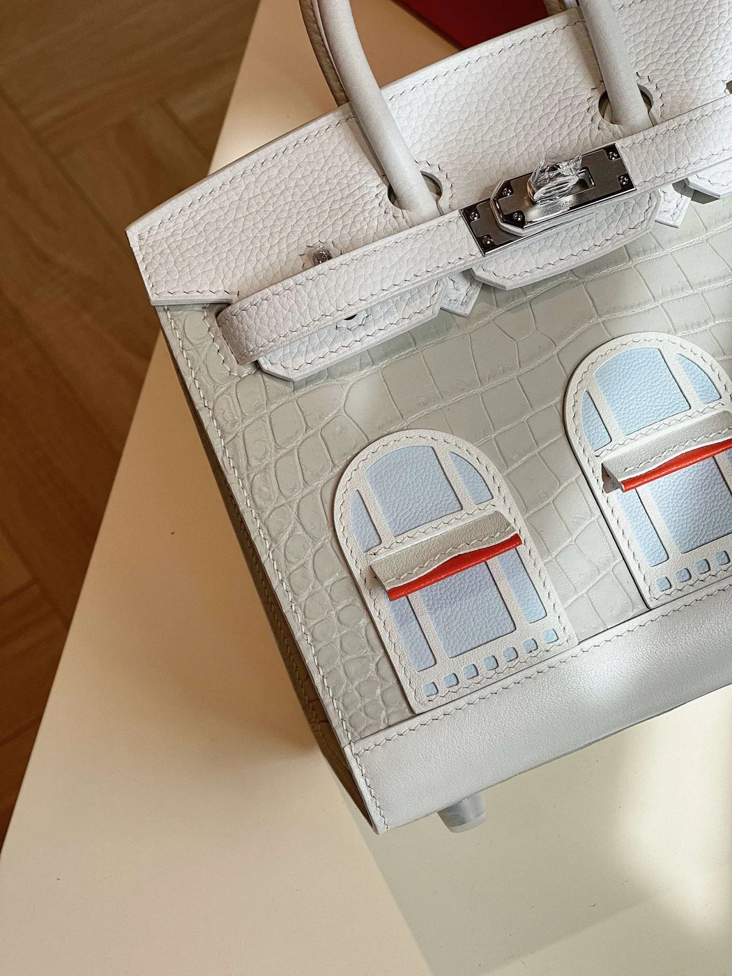 Hermès Birkin 20 Sellier Faubourg House White Snow Palladium Hardware Bag product view 2