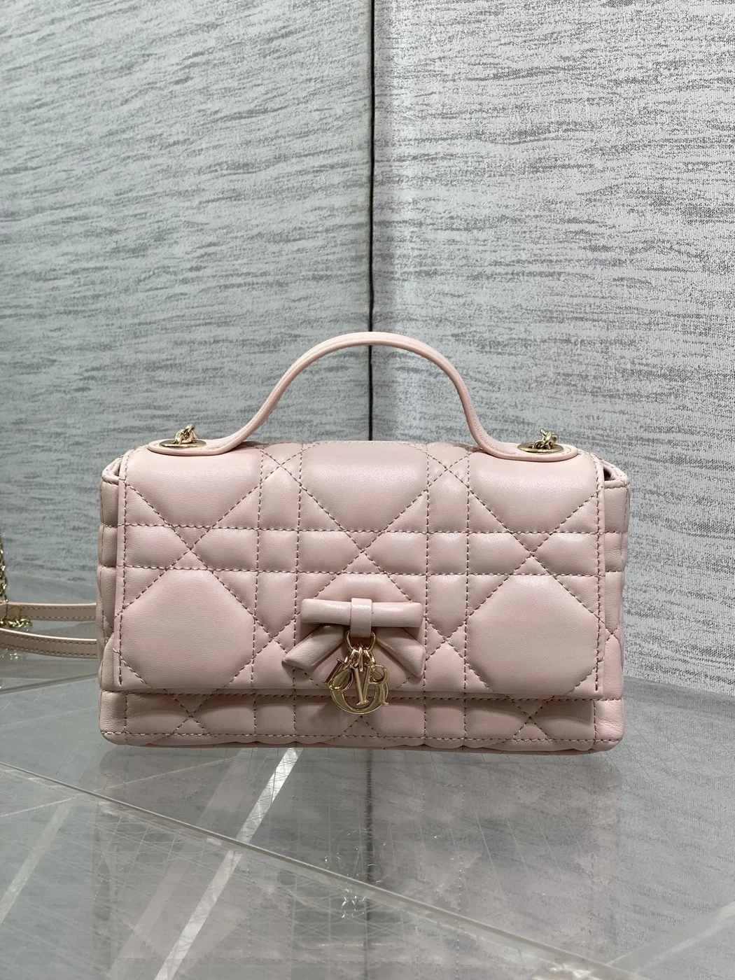 Dior My Dior Mini Bag in Soupir Pink Cannage Lambskin product view 2